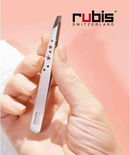 Rubis Switzerland Classic Schrägpinzette Sterne, Edelstahl, handgefertigte Präzision