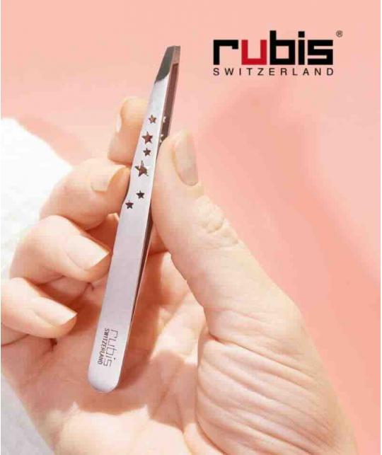 Rubis Switzerland Classic Schrägpinzette Sterne, Edelstahl, handgefertigte Präzision