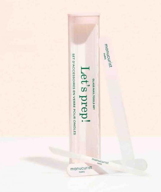 Manucurist Glas-Nagelpflegeset – Glas-Nagelfeile, Nagelhautschieber, Polierblock für perfekte Maniküre