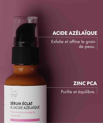 Clémence & Vivien Gesichtsserum mit Azelainsäure und Zink PCA, klärende Gesichtspflege - unreine Haut, Akne, Naturkosmetik