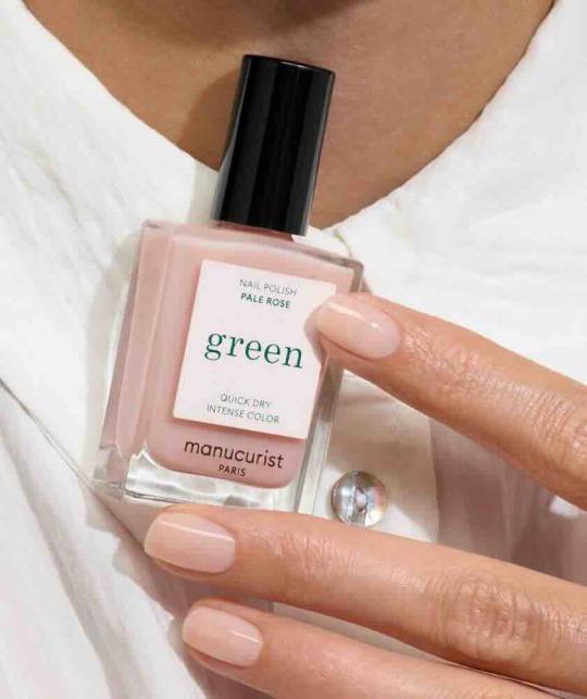 Nail Polish Pale Rose Manucurist GREEN sheer pastel pink nude natural clean manicure