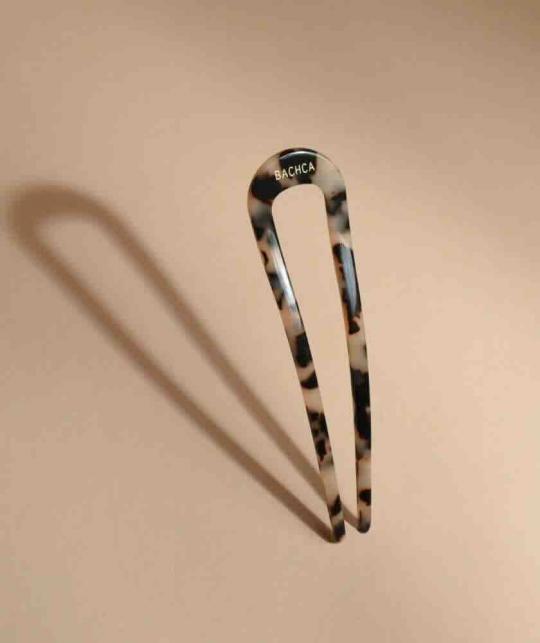 Tortoiseshell French Hair Pin BACHCA Paris, minimalist and chic hair accessory French style