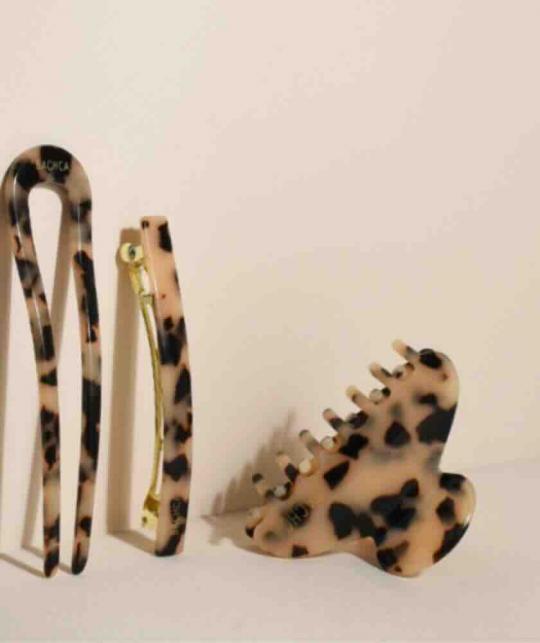 BACHCA Paris hair accessories collection, including long tortoiseshell hair clip, French style, L’Officina Paris