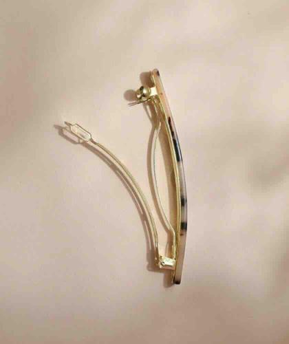 Accessoire cheveux BACHCA Paris, barrette longue écaille, en acétate de cellulose et métal - l'Officina Paris