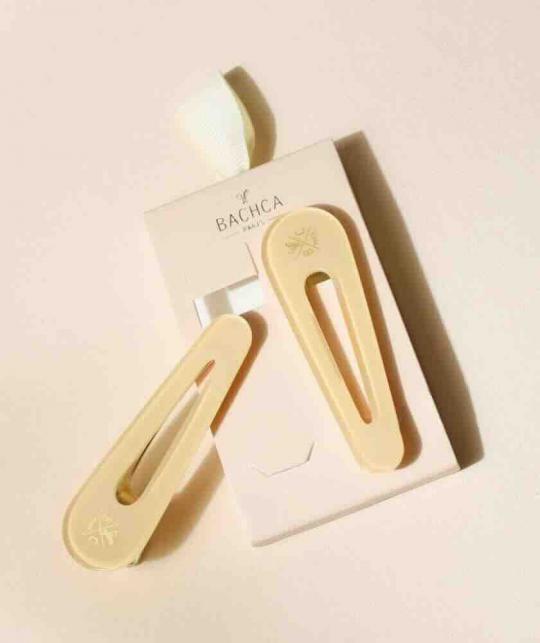 Duo de barrettes Ivoire BACHCA – maintien délicat des mèches | L’Officina Paris