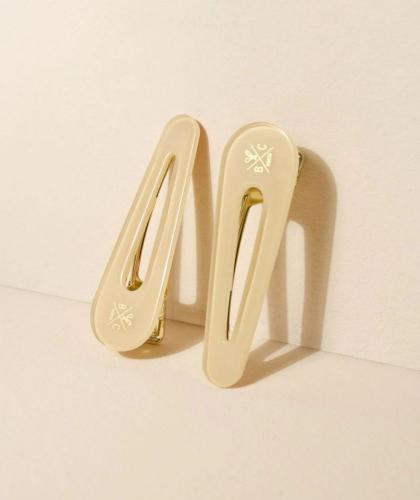 Barrettes clic clac Ivoire BACHCA 2 pièces – accessoire cheveux élégant et pratique | L’Officina Paris