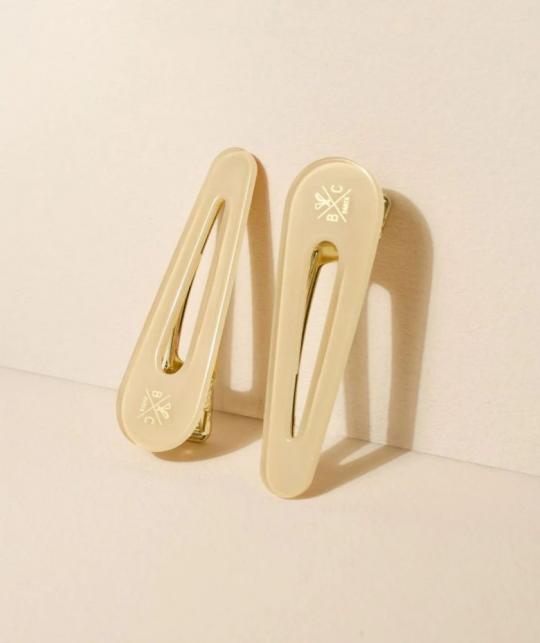 Barrettes clic clac Ivoire BACHCA 2 pièces – accessoire cheveux élégant et pratique | L’Officina Paris