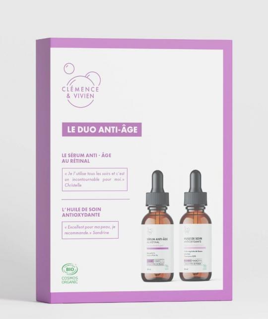 Anti-Aging Duo Set – Organic Facial Care Clémence & Vivien - Serum retinal natural cosmetics l'Officina Paris