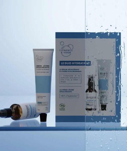 Feuchtigkeits-Duo Set Clémence & Vivien Naturkosmetik – Bio Serum & Creme mit Hyaluronsäure – L’Officina Paris