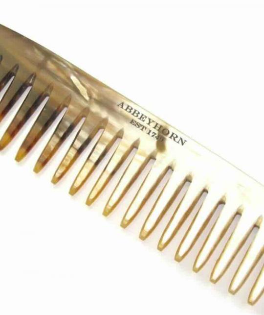 Peigne en corne Abbeyhorn Cheveux démêloir fait main en Angleterre homme femme denture large