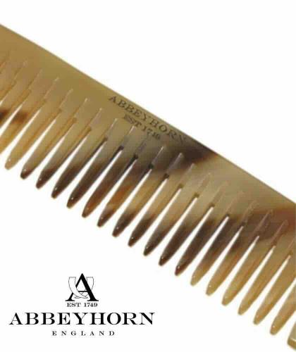 ABBEYHORN Mini Hornkamm, breite Zahnung (9 cm) - für Babies, Haar, Bart - Premium Accessoire - handgefertigt in England