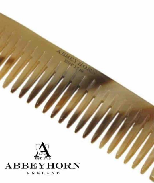 ABBEYHORN Mini Hornkamm, breite Zahnung (9 cm) - für Babies, Haar, Bart - Premium Accessoire - handgefertigt in England