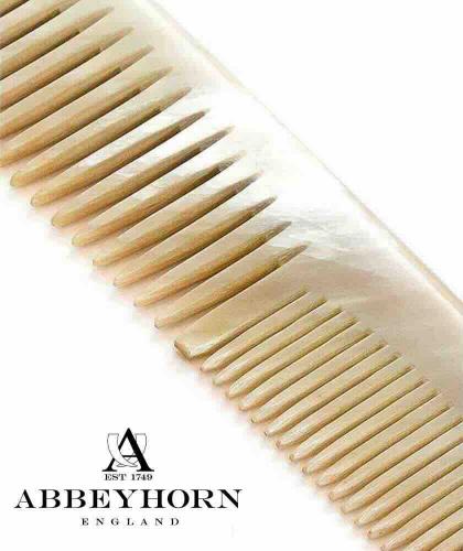 Peigne en corne Abbeyhorn Cheveux zoom denture - Grand Dressing - fait main en Angleterre démêler et lisser, homme et femme