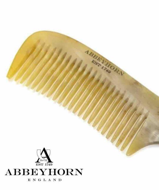 ABBEYHORN Horn Comb single tooth with handle (19 cm) - handcrafted in England