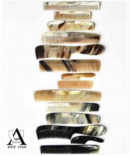 ABBEYHORN Horn Comb double tooth - handcrafted in England - hair and beard