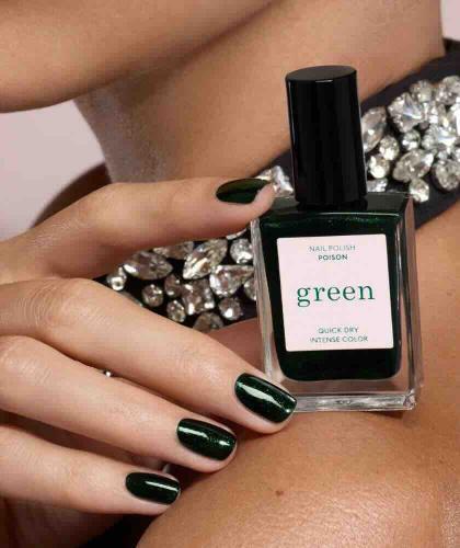 Grüner Nagellack Poison glitzernd dunkelgrün Manucurist Paris 15ml Flakon – L’Officina Paris