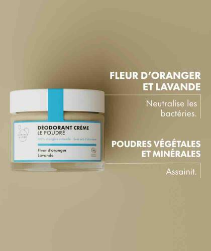 Ingrédients naturels du déodorant crème Le Poudré Clémence & Vivien