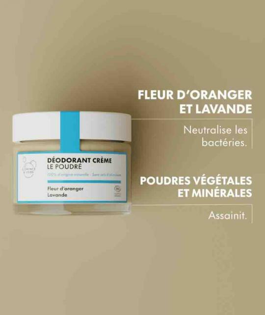 Ingrédients naturels du déodorant crème Le Poudré Clémence & Vivien