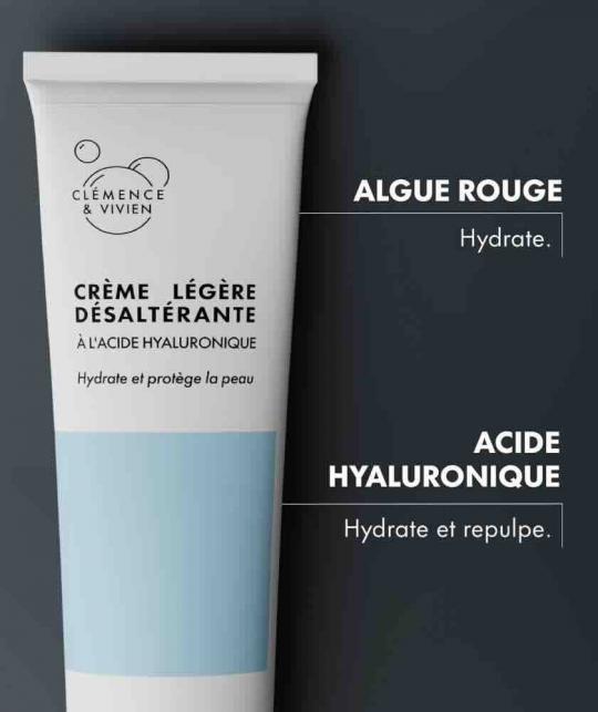 Clémence & Vivien Crème hydratante légère à l’algue rouge et acide hyaluronique