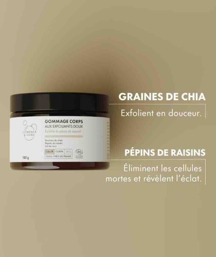 Bio-Körperpeeling mit Sheabutter, Traubenkernöl und Chiasamen – Clémence & Vivien Naturkosmetik