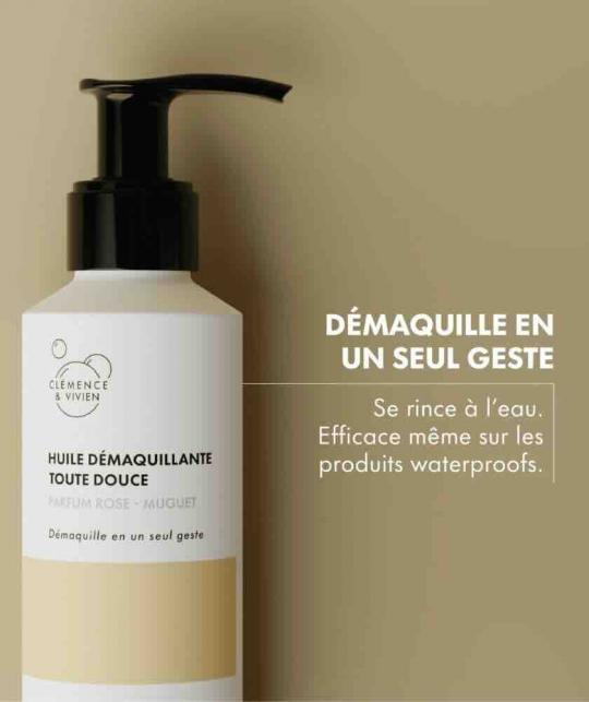 Huile Démaquillante Clémence & Vivien Rose Muguet Toute Douce - démaquille en un seul geste