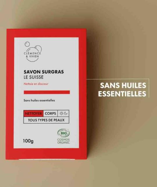 Natural soap Le Suisse Clémence & Vivien with castor oil shea butter and natural glycerin - no essential oils