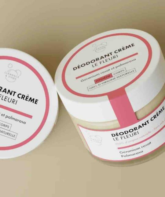 Duo de Déodorants Crème Le Fleuri Clémence & Vivien parfum floral frais, 100% naturel et vegan