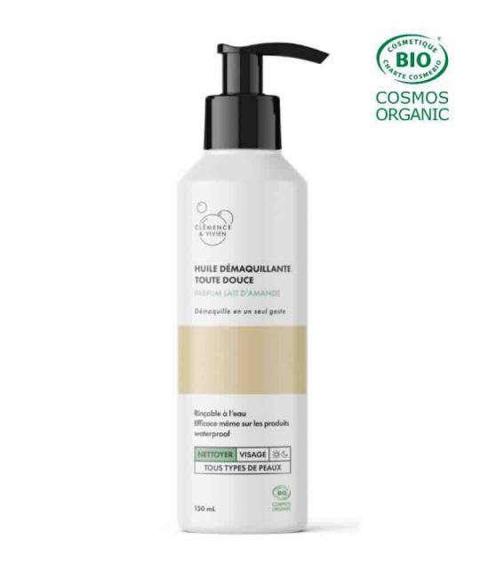 Naturkosmetik Gesichtsreinigungsöl Ultra Soft Mandel Clémence & Vivien – sanfter Make-up Entferner für Gesicht und Augen