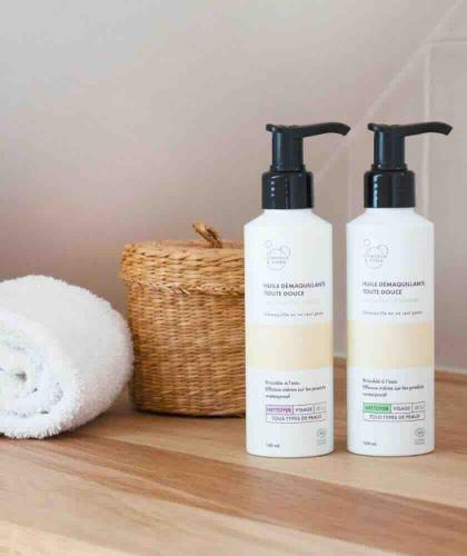 Huiles Démaquillantes Bio Clémence & Vivien Lait d'Amande et Rose-Muguet – routine démaquillage naturelle