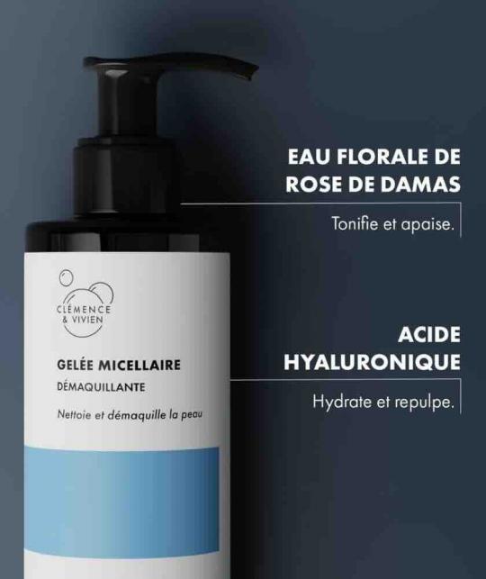 Gesichtspflege mit Rosenwasser und Hyaluronsäure – Mizellen-Reinigungsgel Naturkosmetik Clémence & Vivien