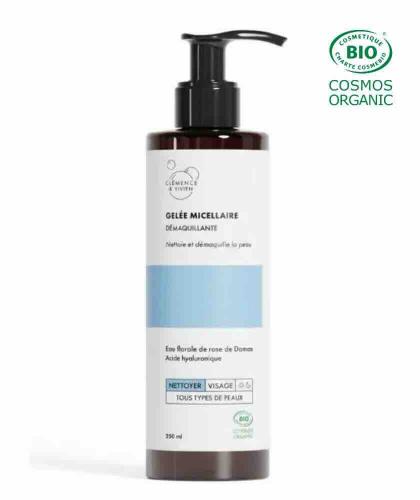 Gelée Micellaire Démaquillante bio Clémence & Vivien – nettoyant visage naturel COSMOS ORGANIC Made in France