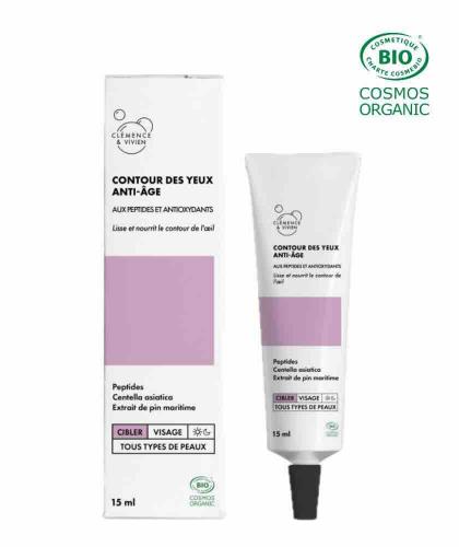 Anti-aging eye contour cream Clémence & Vivien – natural COSMOS ORGANIC vegan skincare Made in France