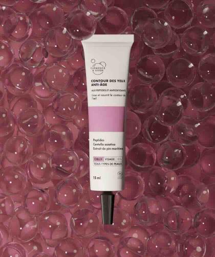 Soin contour des yeux anti-âge Clémence & Vivien – formule peptides bio fond actif cosmétique naturel