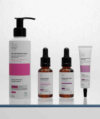 Routine visage anti-âge bio Clémence & Vivien – soins naturels Made in France contour des yeux sérum crème