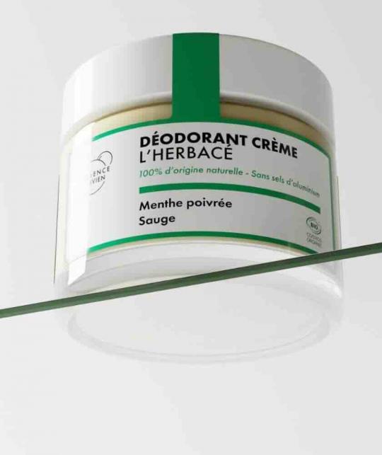 Clémence & Vivien Herbal natural deodorant cream aluminium-free formula, peppermint and sage
