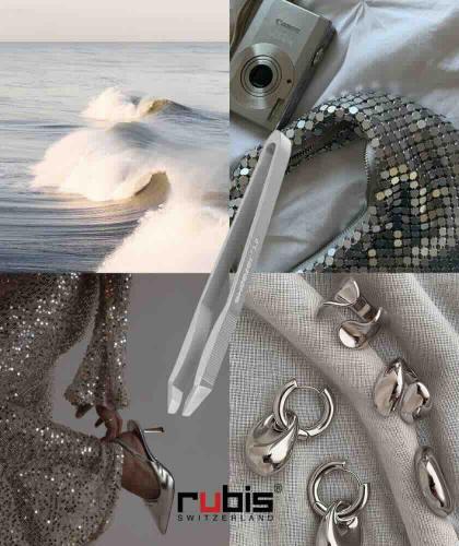 RUBIS Sweezer 2.0 tweezers in metallic silver recyclable aluminium