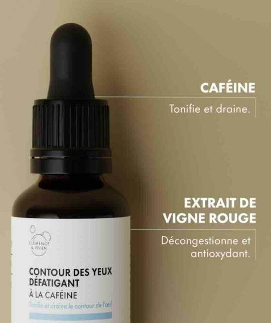 Contour des Yeux Défatigant Clémence & Vivien avec caféine et extrait de vigne rouge, actifs défatigants
