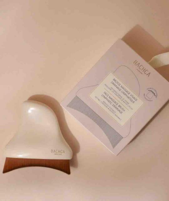 BACHCA Paris Lymphdrainage-Gesichtsbürste mit ihrer Kartonverpackung, Beauty-Accessoire für die Gesichtspflege
