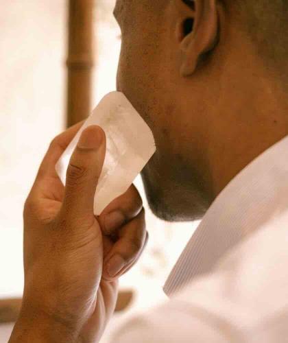 Bloc Hyalin Féret Parfumeur utilisé après le rasage, pierre d’alun naturelle pour le soin de la peau