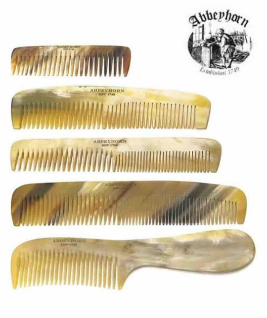 ABBEYHORN natural horn combs, handcrafted and hand-polished in England