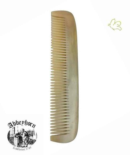 ABBEYHORN wide-tooth natural horn comb, handmade in England