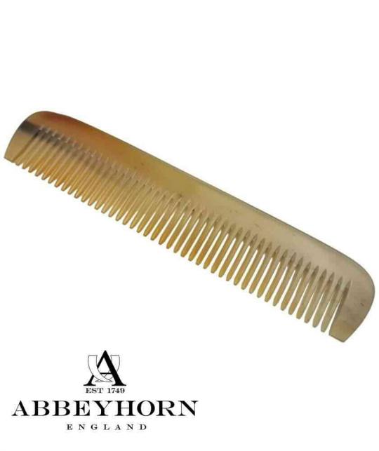 ABBEYHORN natural horn comb, 16.5 cm long, handcrafted in England