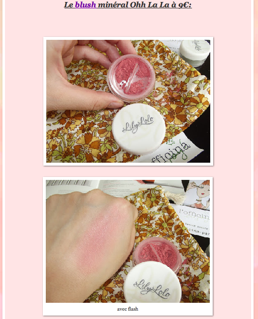 Lily Lolo Blush Minéral ooh la la l'Officina Paris