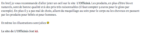 Découverte Beauté: L'Officina - par Fanny du blog Petites Confidences (entre amis)