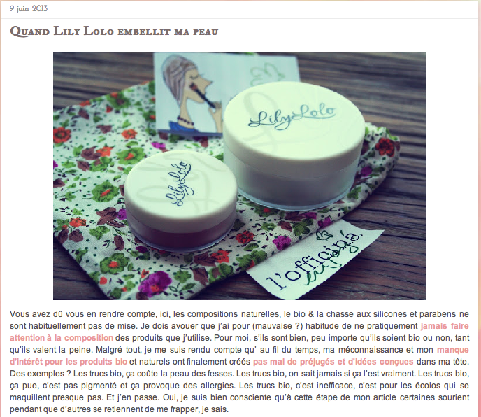 Quand Lily Lolo embellit ma peau - www.strange-red-haired.blogspot.fr