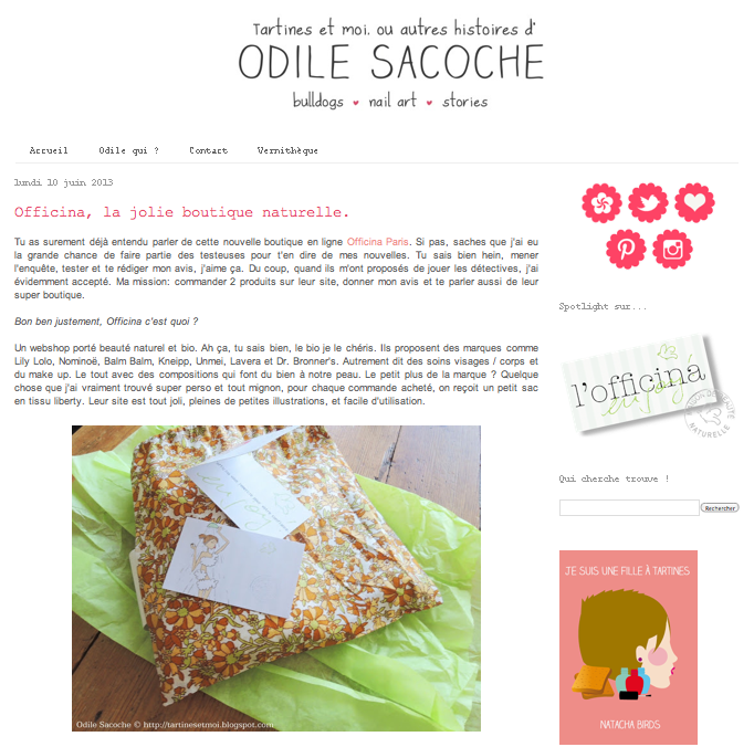 L'Officina, la jolie boutique naturelle sur tartinesetmoi.blogspot.fr