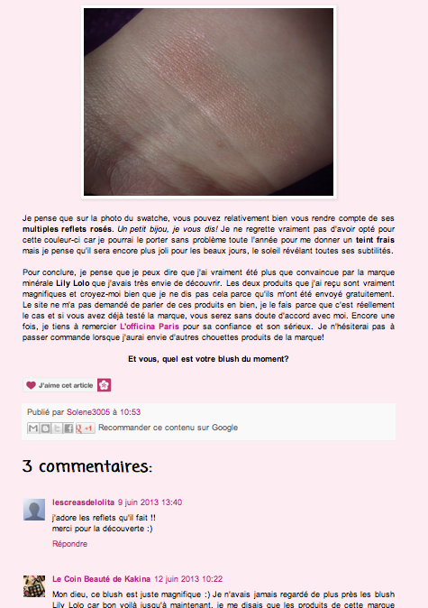 L'Officina - Blush Minéral Cherryblossom Lily Lolo