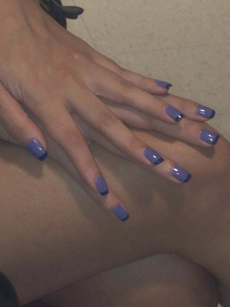 Les vernis Priti NYC à la New York Fashion Week SS14 - french manucure en violet: vernis Happy Wanderer Priti NYC