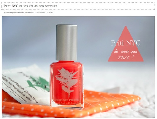 Priti NYC et ses vernis non toxiques - une revue par le blog CherryBlossom