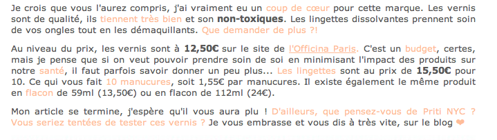 Priti NYC et ses vernis non toxiques - une revue par le blog CherryBlossom